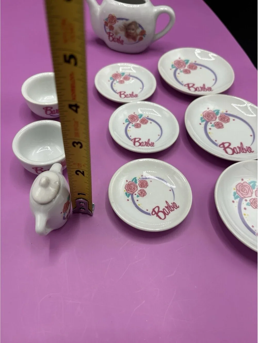 Vintage Barbie 1:6 Ceramic Tea Set Lot 9pc Replacement Lot